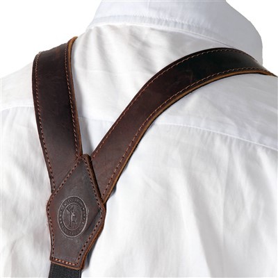 TOURBON Suspenders Leather Men's Braces Adjustable